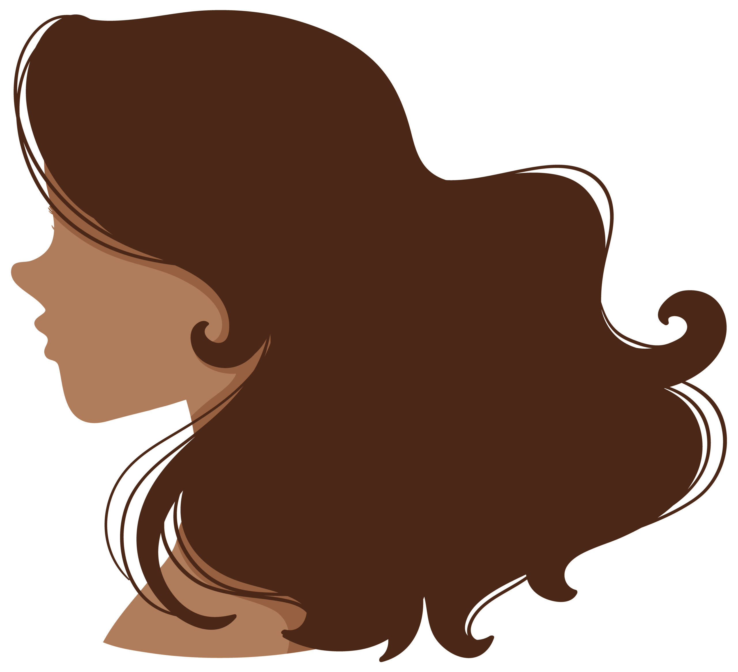 Woman with long hair icon illustration