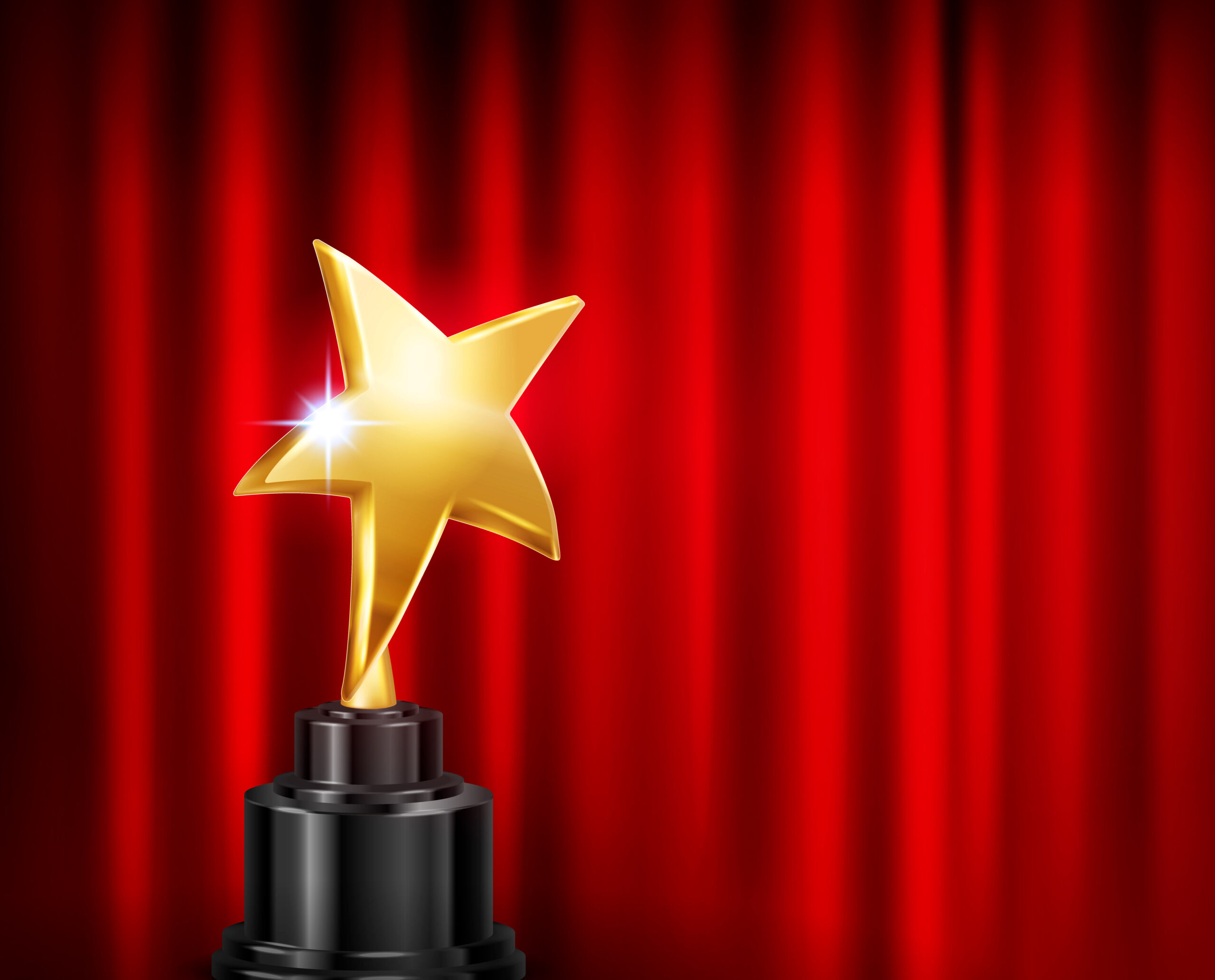 Trophy award red curtain background realistic composition with image of golden star shaped cup on pedestal vector illustration SSUCv3H4sIAAAAAAACA3VRy2rDQAz8FbFn0we95VZKKBQKoe0t9CDvKrbIemW0a6ch+N+rzQN66U2aGY9mxyfXYmbvVifHMU65KBaW5FaPjaPARZQxutXD0rhcsEyZsmlt81ioM/a830y2p4q7lXuhSK1yqbR9ObWGvXP2FCMmkim7pblpv3qCZy3/Cr8bhx0lf6yH7bKaN55zbI3aHwrpcA01cyC5jDgFrqObxWM0/qmGtgfKUNFOcezZK8+kdQ+UvdYwKmN/BDygBlAK4CctyAla9PtOZUoVxsi5sAcvwyiZa2Nw4NIDDxYVZAedxEAJrDOF3ON4dhrBdDaSwRFm8lYv/K39DtbWObaRYL35BLRjH5QCmSrB2+YVdqKDlda48lOrc821w4tXvg/kpVrNZJTs7Tcuy/ILD0B4OOQBAAA=